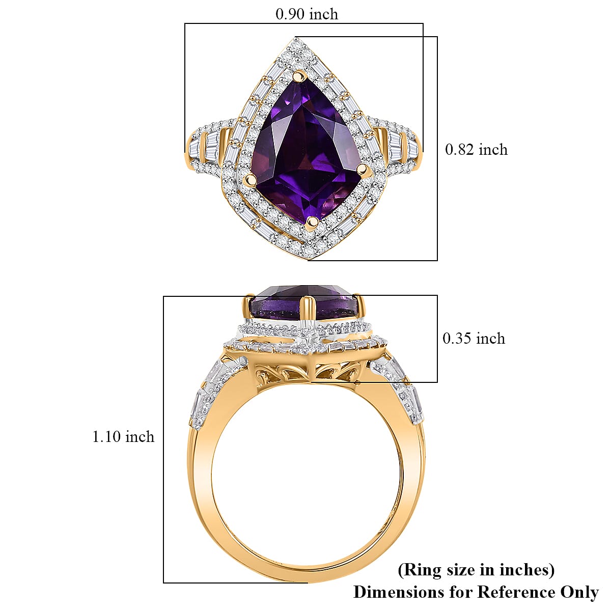Lusaka Amethyst Shield Ring — Strength, Clarity & Commanding Elegance