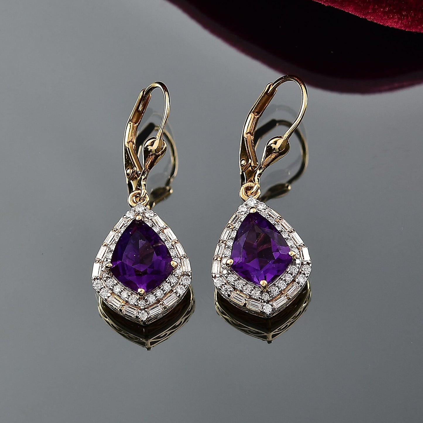 Lusaka Amethyst Shield Earrings — Graceful Strength & Luminous Movement