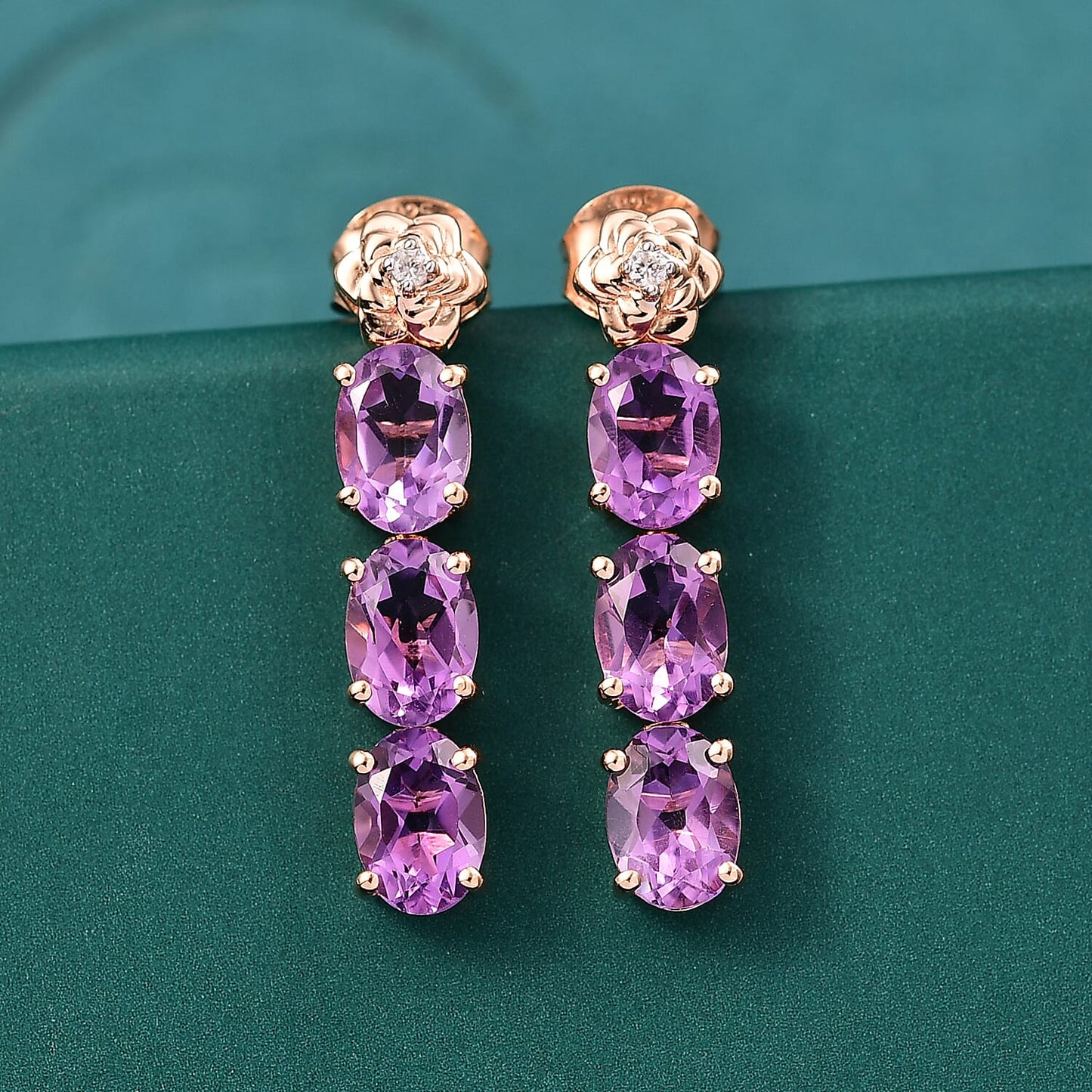 Italian Garden Rose de France Amethyst Earrings — Soft Romance & Timeless Grace