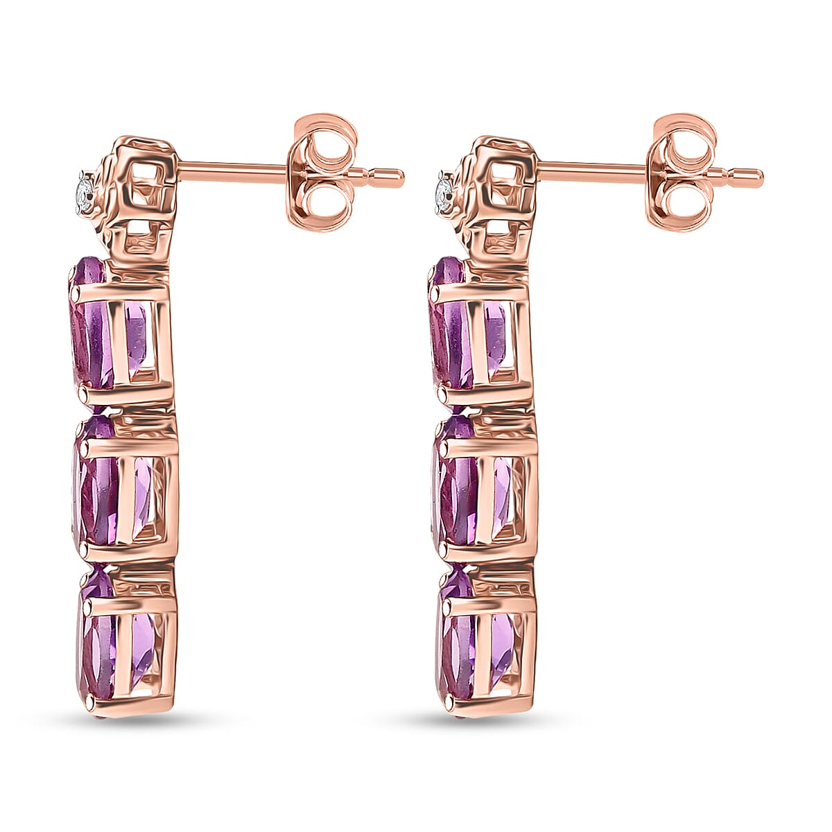 Italian Garden Rose de France Amethyst Earrings — Soft Romance & Timeless Grace