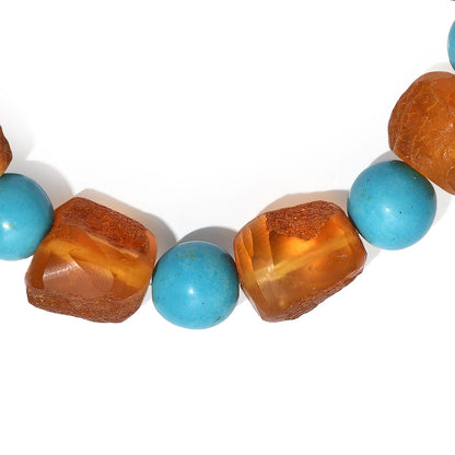 Baltic Amber & Magnesite Stretch Bracelet — Natural Beauty & Healing Energy