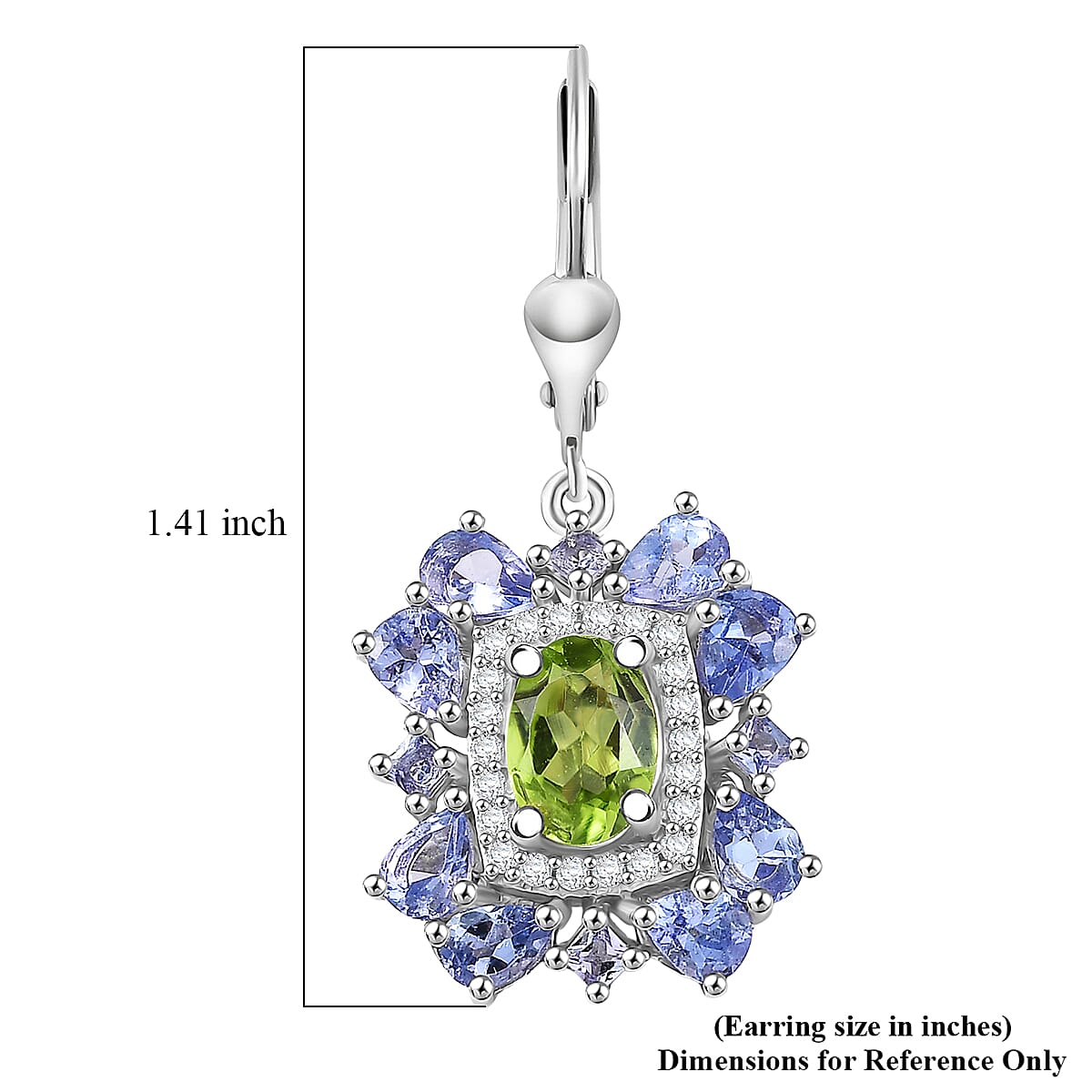 Gemstone Earrings – Imperial Bloom Design in Rhodium Sterling Silver