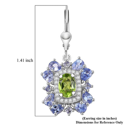 Gemstone Earrings – Imperial Bloom Design in Rhodium Sterling Silver