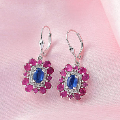 Gemstone Earrings – Imperial Bloom Design in Rhodium Sterling Silver