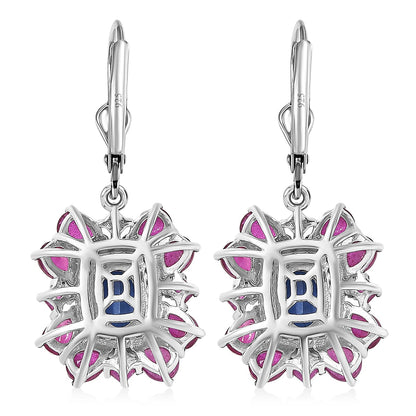 Gemstone Earrings – Imperial Bloom Design in Rhodium Sterling Silver