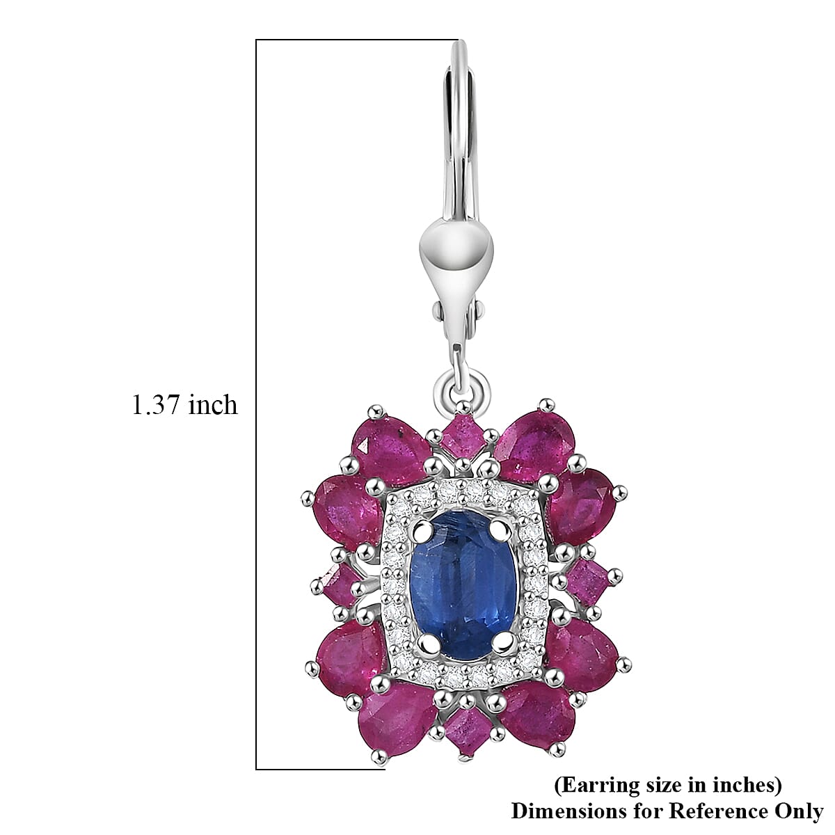 Gemstone Earrings – Imperial Bloom Design in Rhodium Sterling Silver