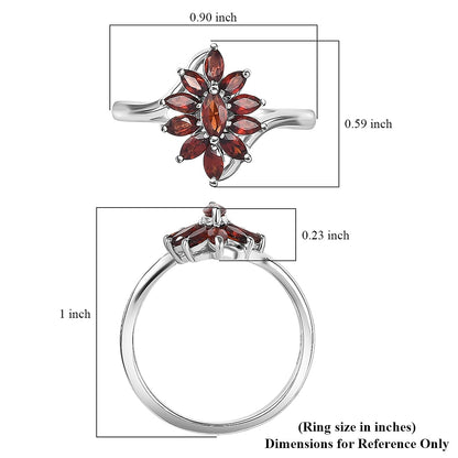Mozambique Garnet Ring – A Touch of Passion and Elegance in Rhodium-Plated Silver