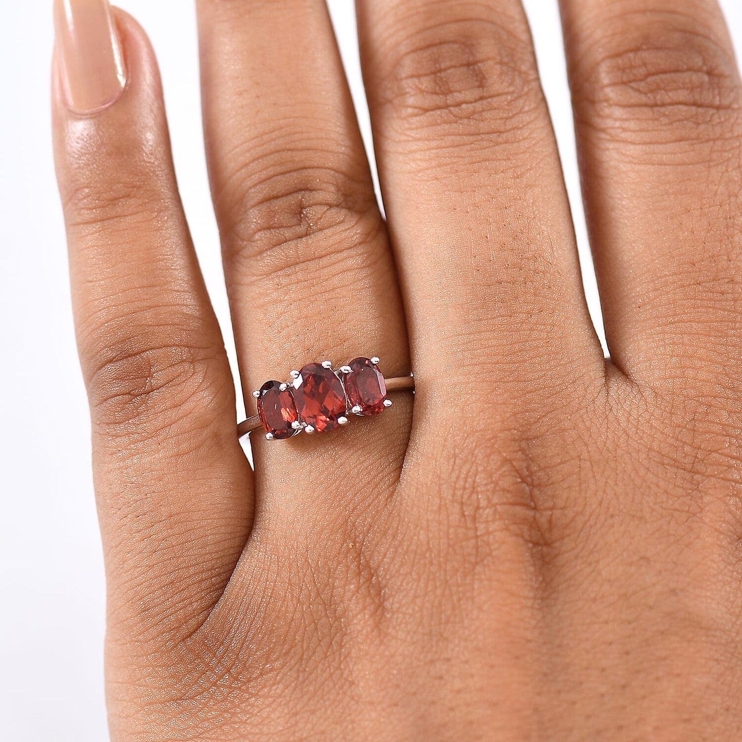 Mozambique Garnet Ring – Align Your Energy with Rhodium-Plated Silver