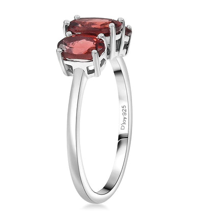 Mozambique Garnet Ring – Align Your Energy with Rhodium-Plated Silver