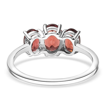 Mozambique Garnet Ring – Align Your Energy with Rhodium-Plated Silver