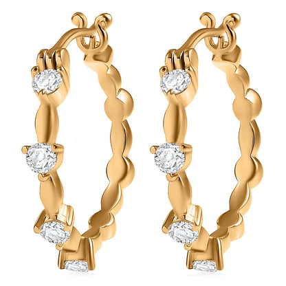 Moissanite Hoop Earrings – Timeless Sparkle & Effortless Elegance