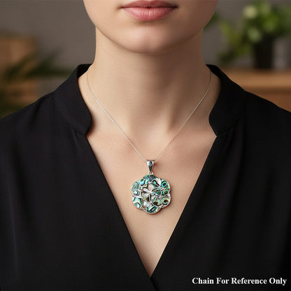 Mariana Flower of Life Abalone Pendant — Sacred Geometry & Oceanic Radiance