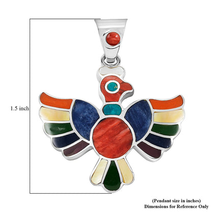 Peruvian Artistry Multi Gemstone Colca Condor Pendant — A Symbol of Freedom and Power