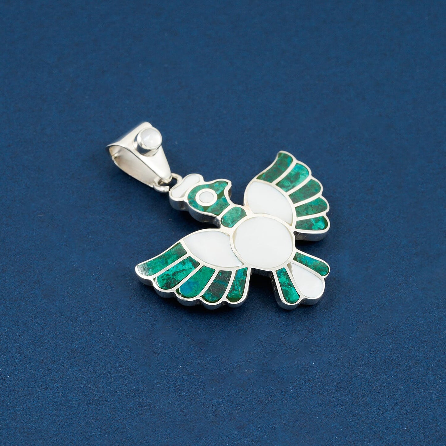 Peruvian Artistry Multi Gemstone Colca Condor Pendant — A Symbol of Freedom and Power