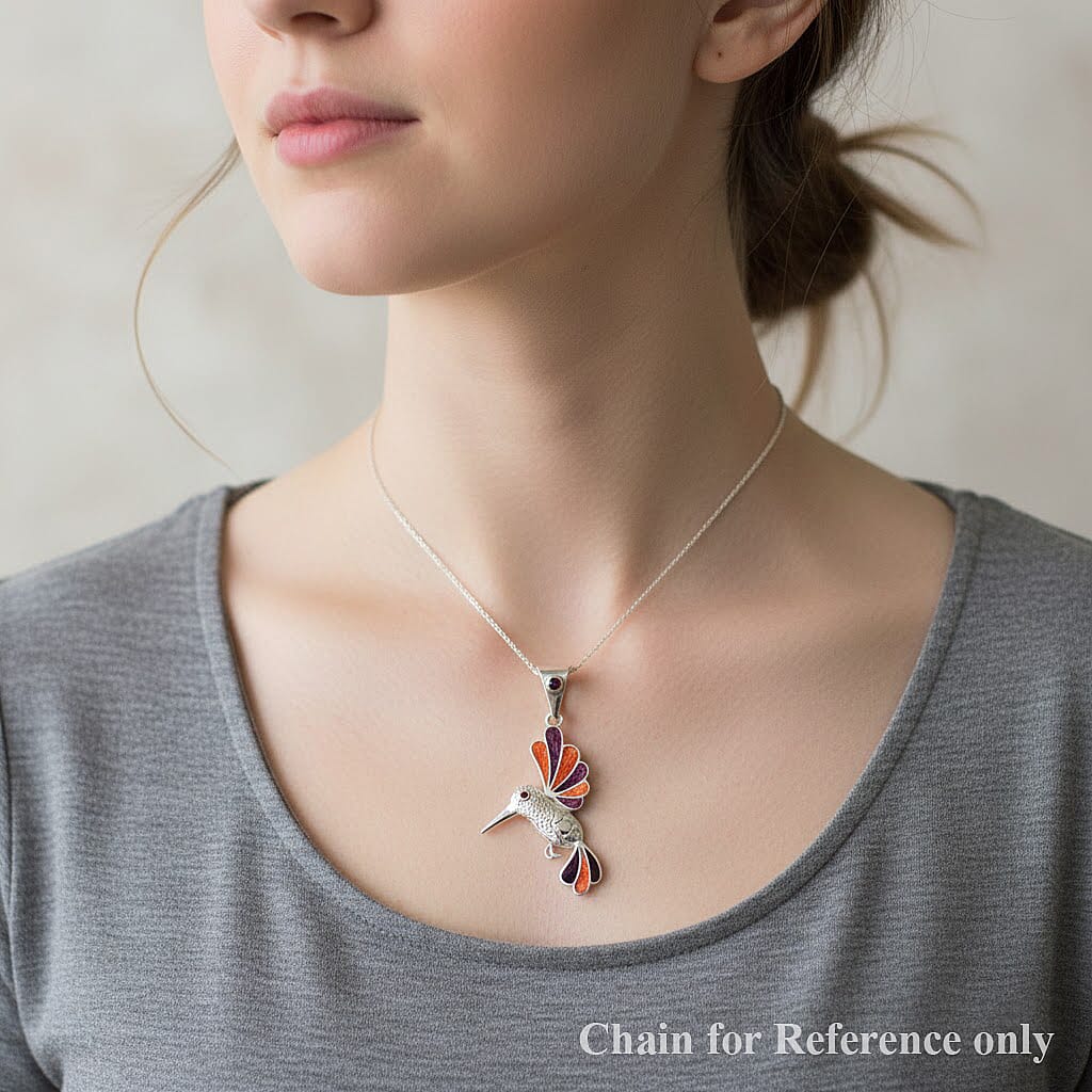 Hummingbird Multi-Gemstone Pendant — Joyful Motion & Vibrant Expression