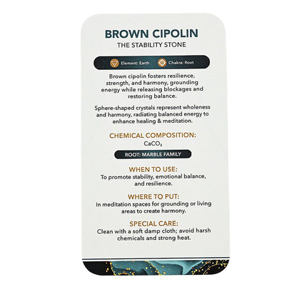 Cipolin Brown Sphere – A Symbol of Enduring Balance and Grounding Energy
