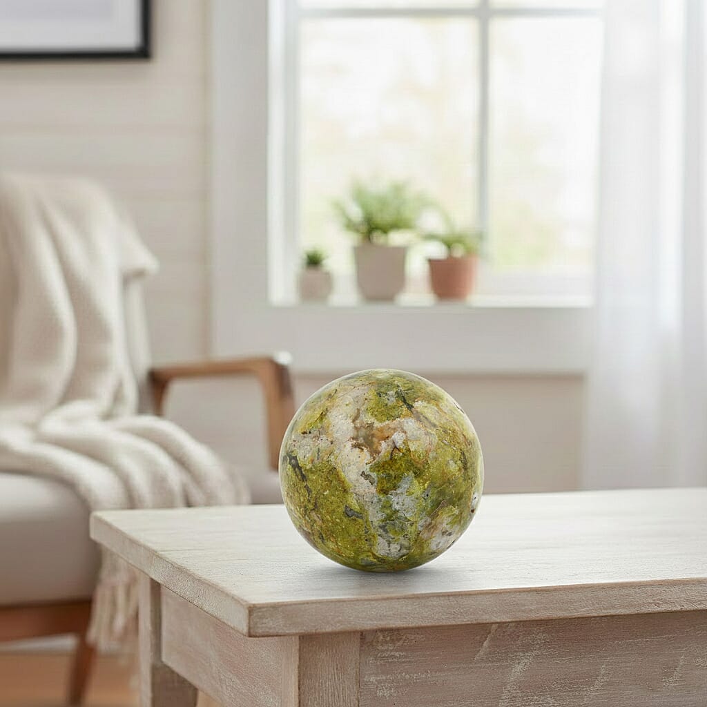 Green Opal Sphere – Heart-Centered Energy and Renewal