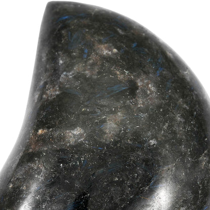 Nuummite Moon Shape for Grounding and Spiritual Focus