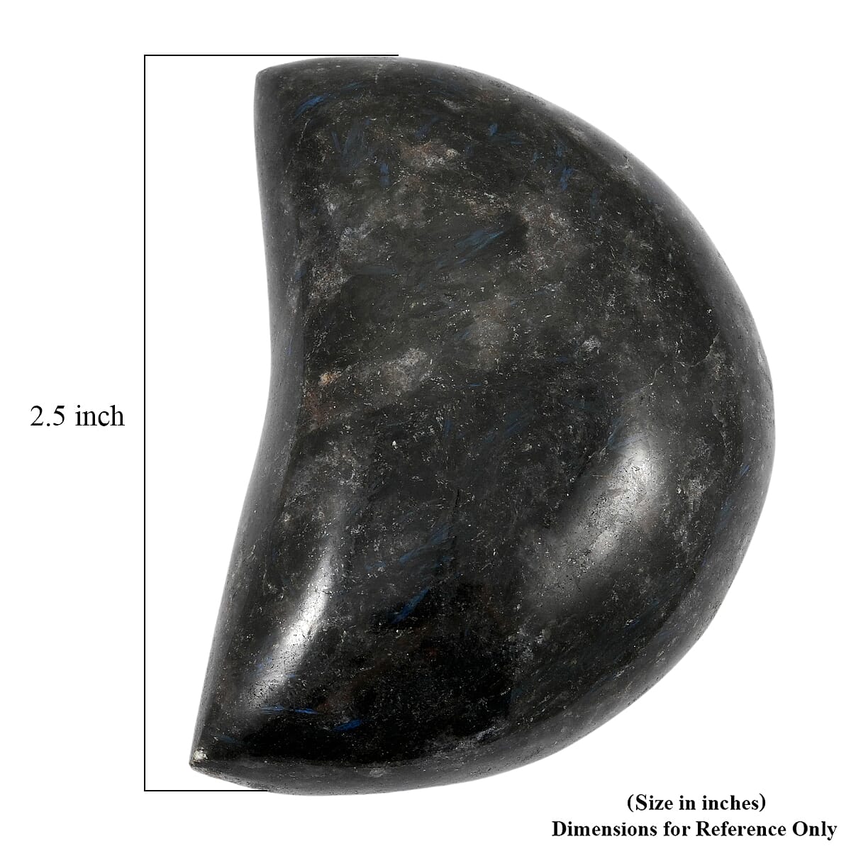 Nuummite Moon Shape for Grounding and Spiritual Focus