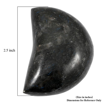 Nuummite Moon Shape for Grounding and Spiritual Focus