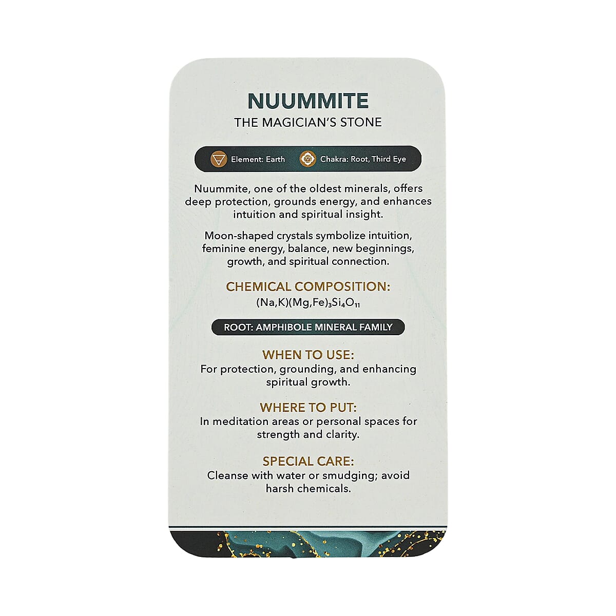 Nuummite Moon Shape – Mysterious Elegance and Symbolic Power