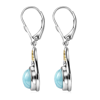 AAA Larimar & Diamond Ocean Joy Drop Earrings