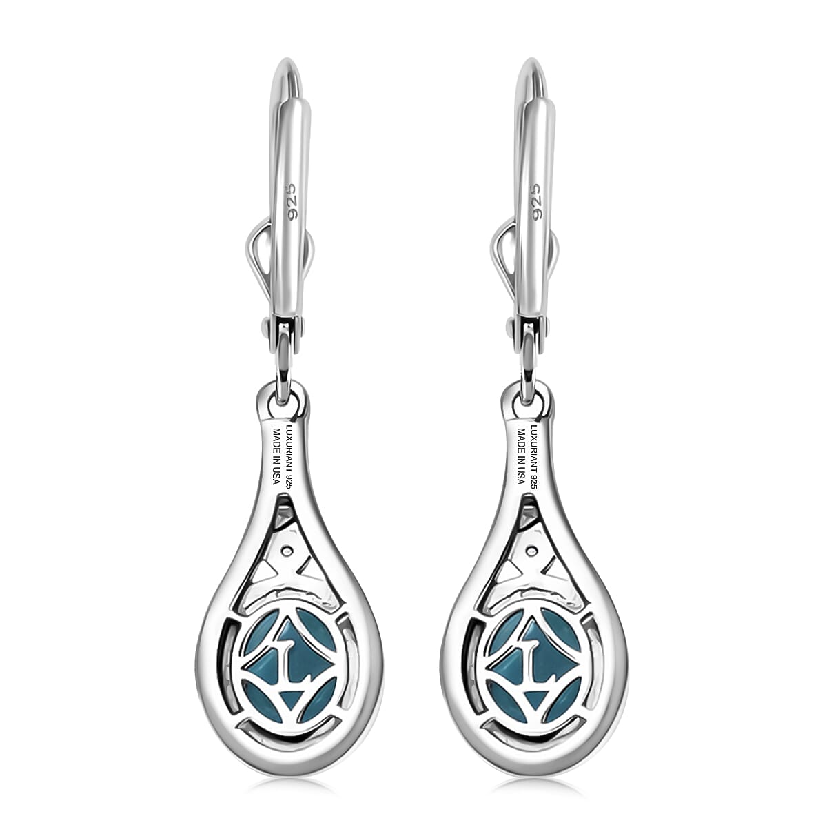 AAA Larimar & Diamond Ocean Joy Drop Earrings