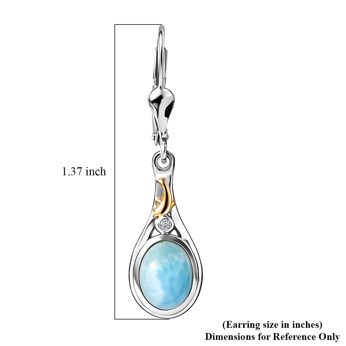 AAA Larimar & Diamond Ocean Joy Drop Earrings