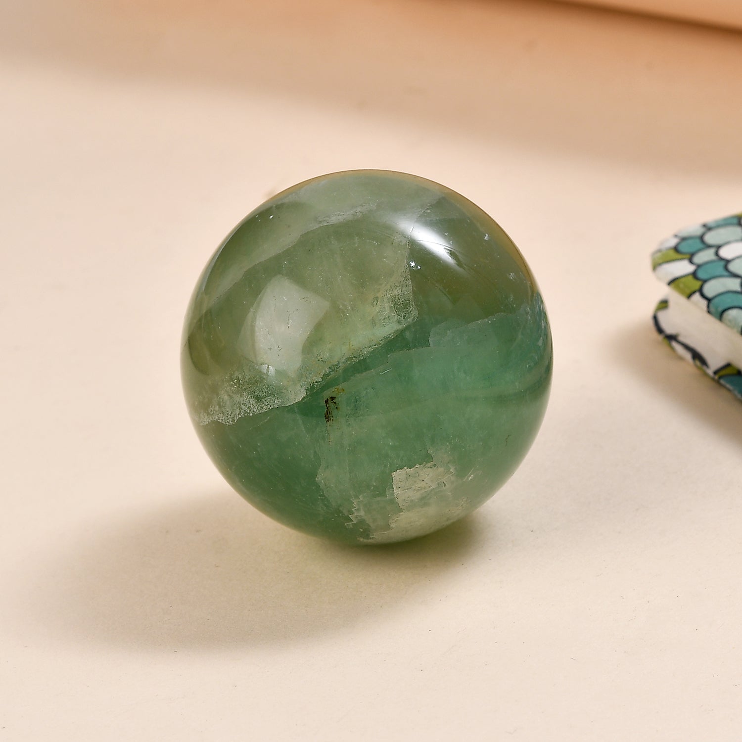 Green Fluorite Sphere — Clarity and Healing Energy