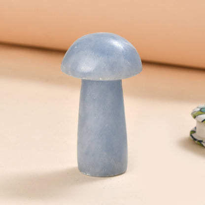 Blue Calcite Mushroom — Soothing Energy for Calm and Clarity