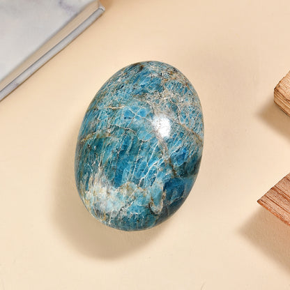 Blue Apatite Palm — Stone of Inspired Vision