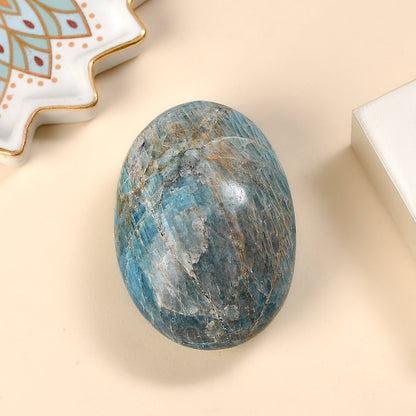 Blue Apatite Palm — Stone of Inspired Vision