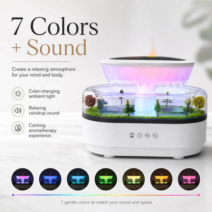 Raindrop Essential Oil Diffuser — 7 Colors + Sound