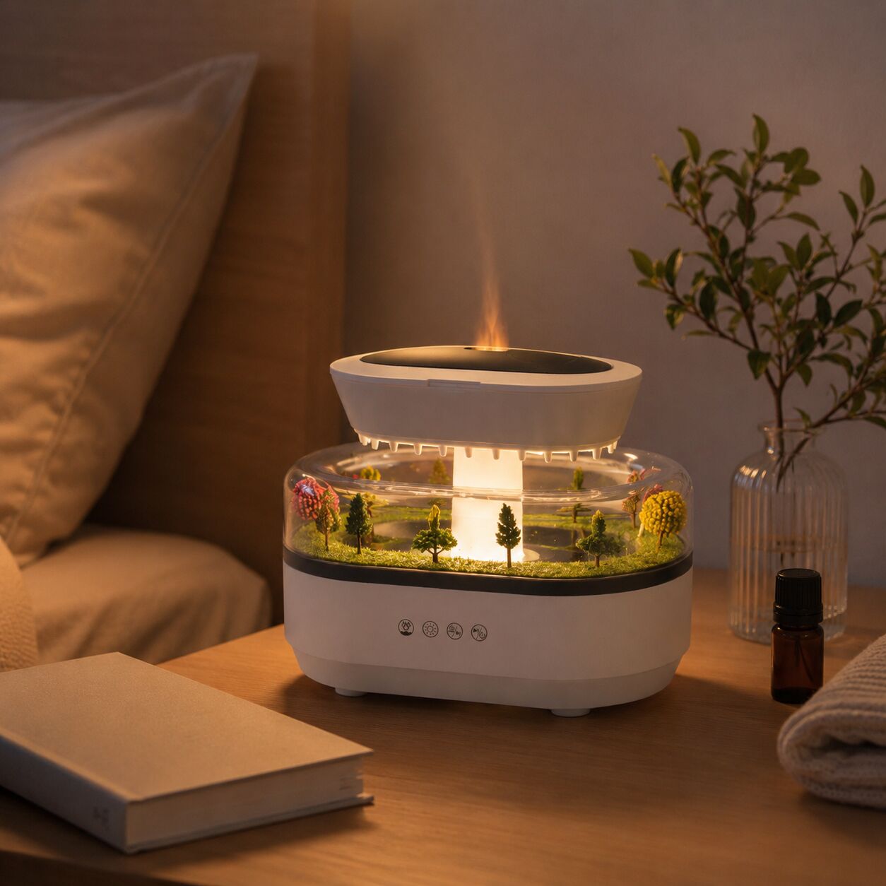 Raindrop Essential Oil Diffuser — 7 Colors + Sound