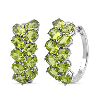 Chevron Hoop Earrings in Platinum Bond Finish