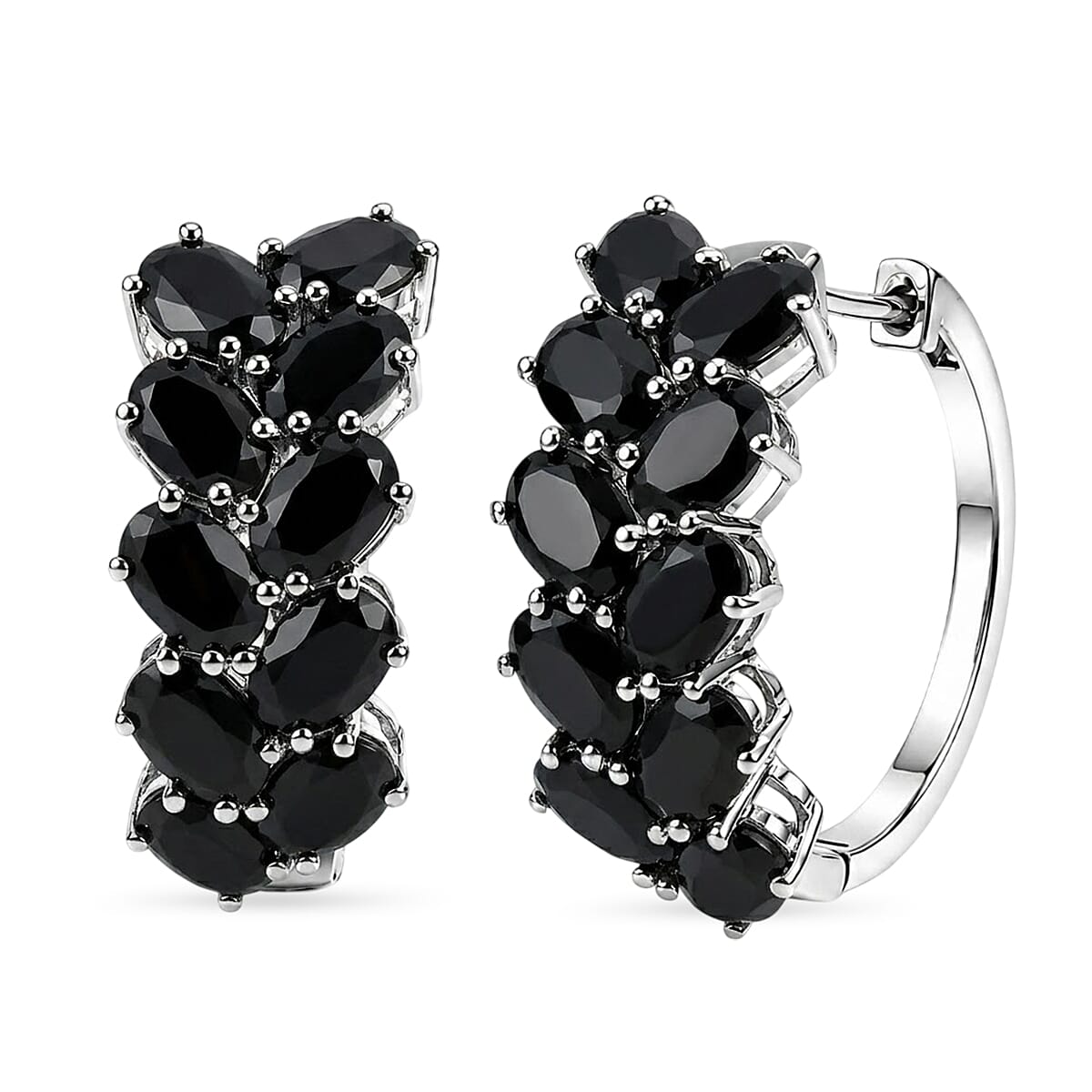 Chevron Hoop Earrings in Platinum Bond Finish