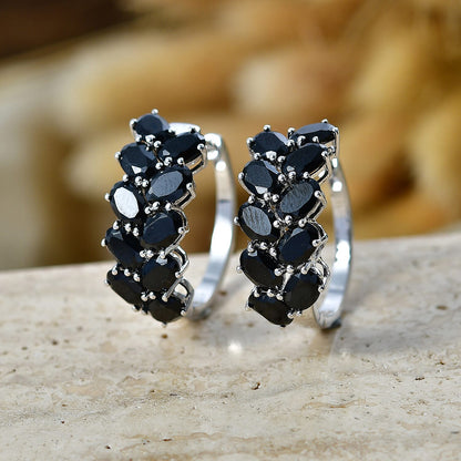 Chevron Hoop Earrings in Platinum Bond Finish