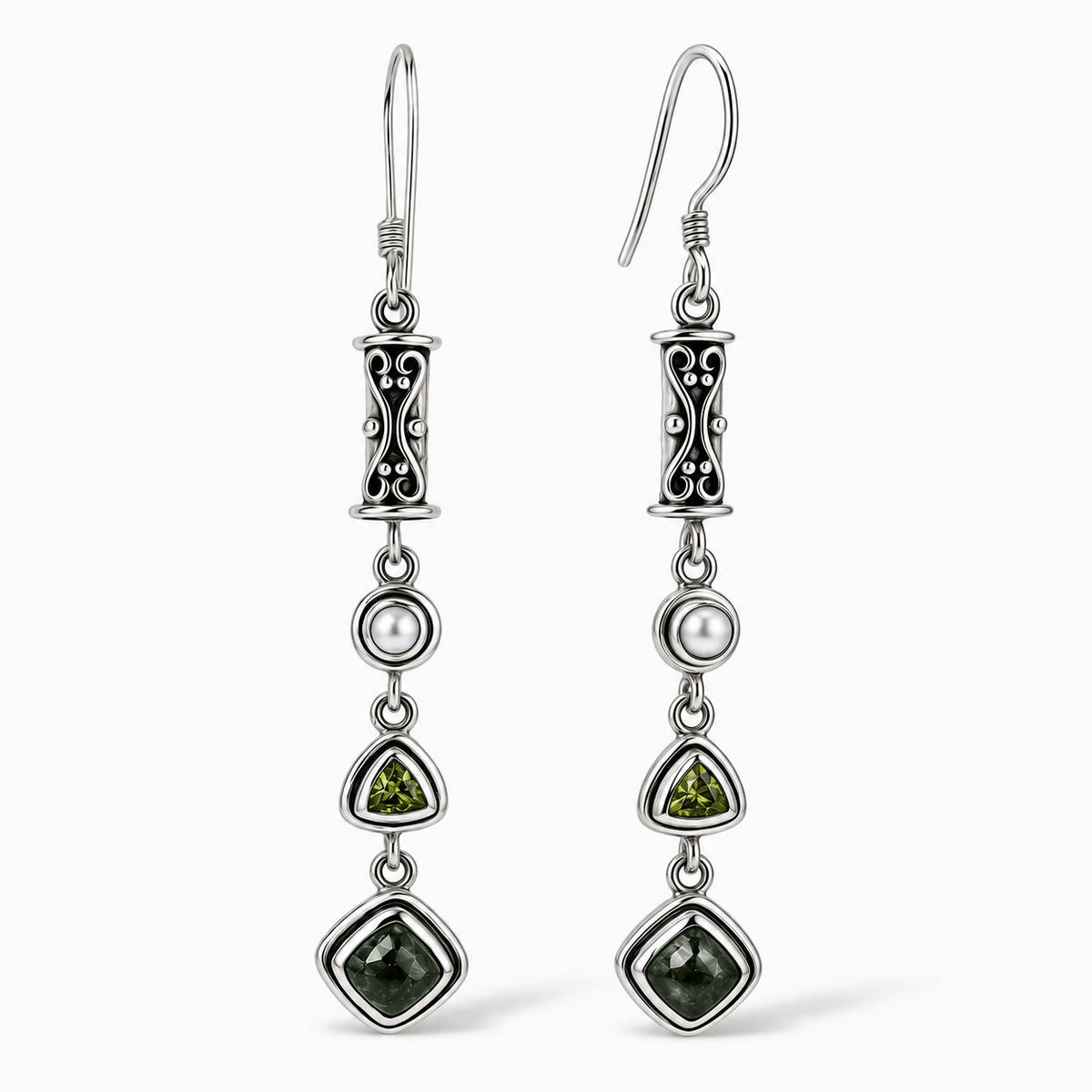 Seraphinite Earrings - Rare Sterling Silver Crystal Jewelry