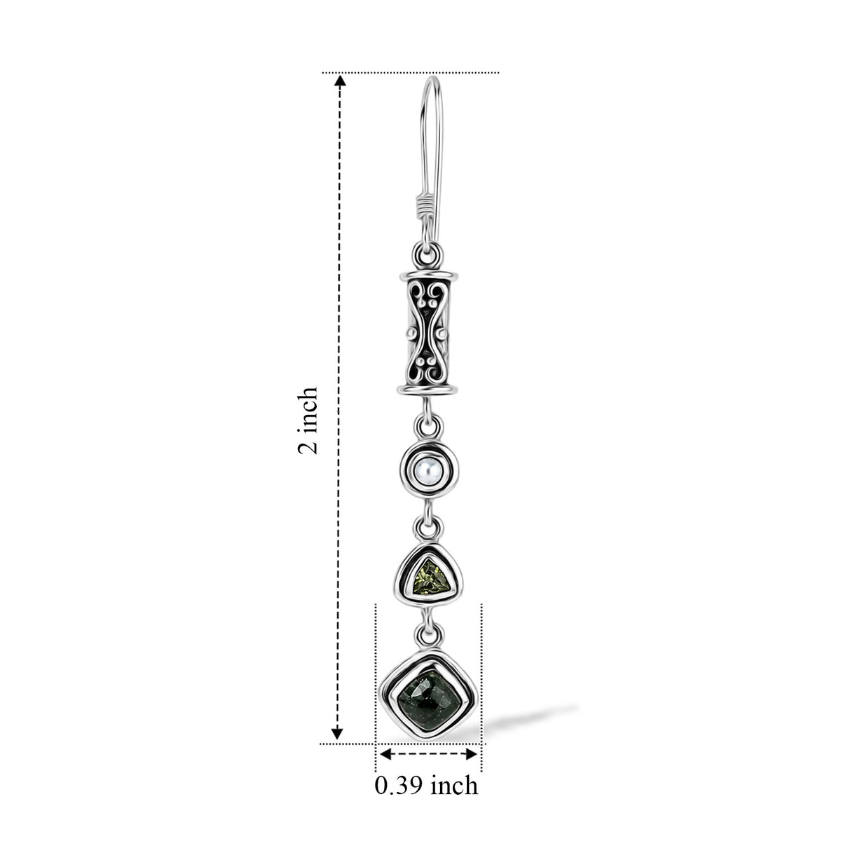 Seraphinite Earrings - Rare Sterling Silver Crystal Jewelry
