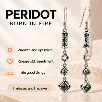 Seraphinite Earrings - Rare Sterling Silver Crystal Jewelry