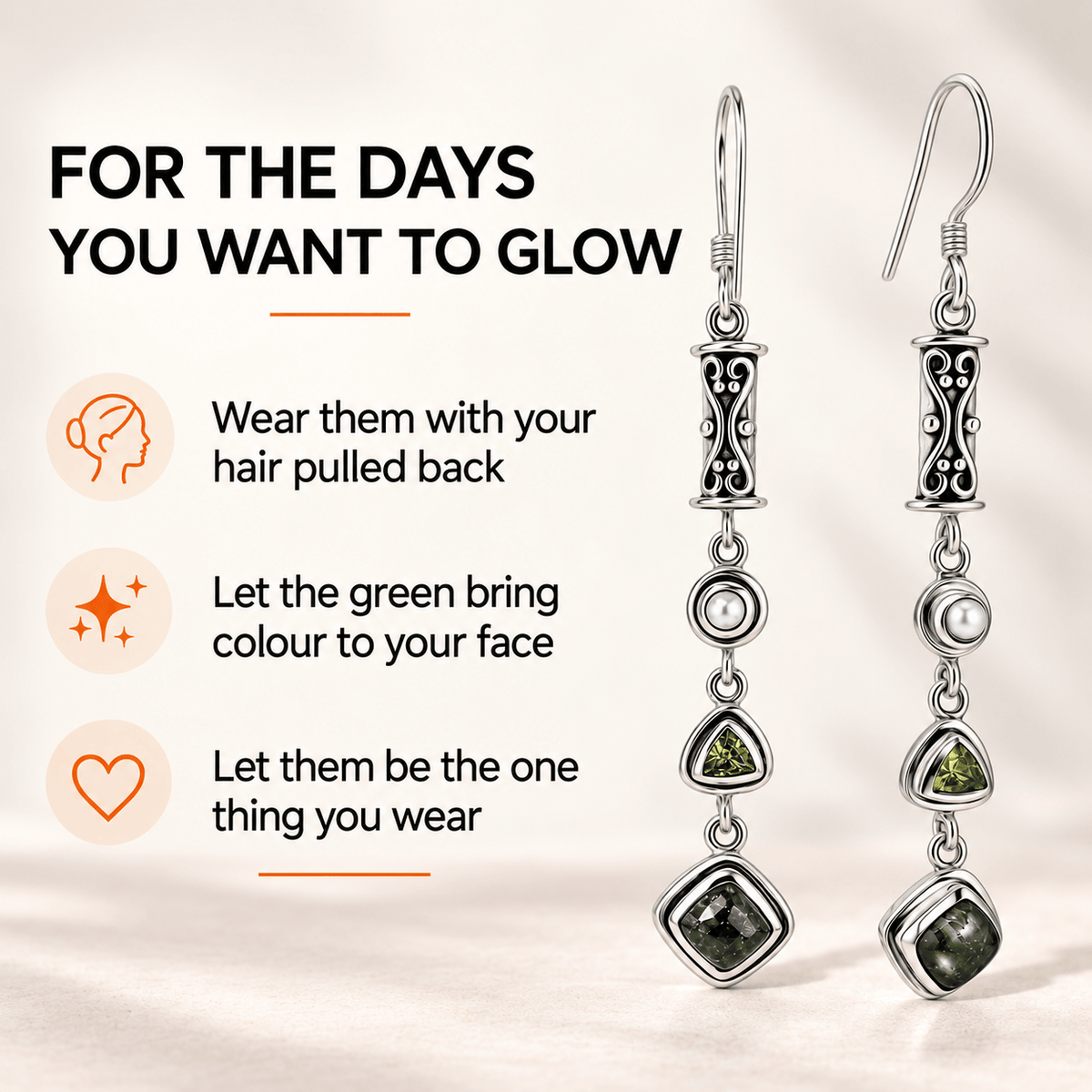 Seraphinite Earrings - Rare Sterling Silver Crystal Jewelry