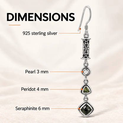 Seraphinite Earrings - Rare Sterling Silver Crystal Jewelry
