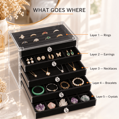 Crystal & Gemstone Display Case — Organize Your Crystals
