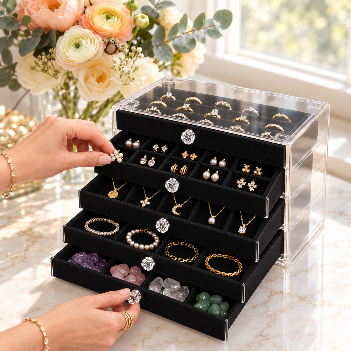 Crystal & Gemstone Display Case — Organize Your Crystals