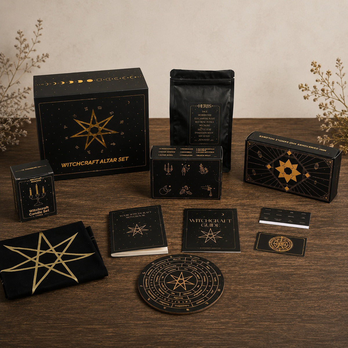 Wiccan Altar Kit- 65-Piece Spell and Ritual Set