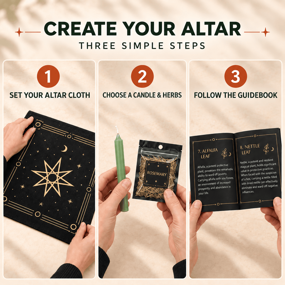 Wiccan Altar Kit- 65-Piece Spell and Ritual Set