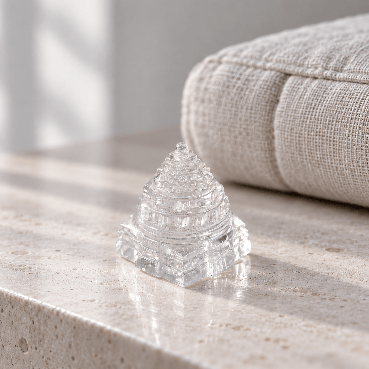 Clear Quartz Sri Yantra – Meditation Crystal for Clarity
