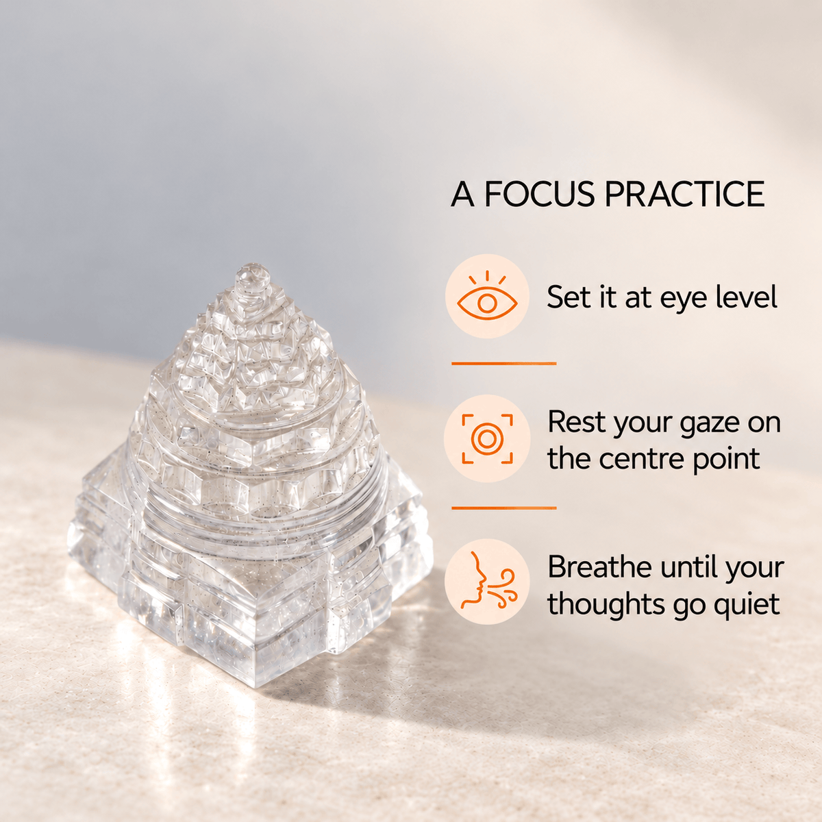 Clear Quartz Sri Yantra – Meditation Crystal for Clarity