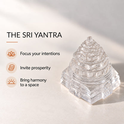Clear Quartz Sri Yantra – Meditation Crystal for Clarity