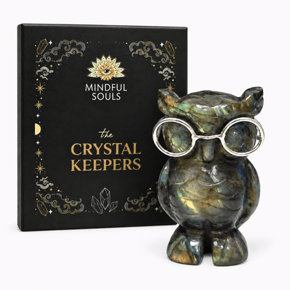 Labradorite Owl Figurine – Rare Crystal Collectible of Wisdom & Guidance